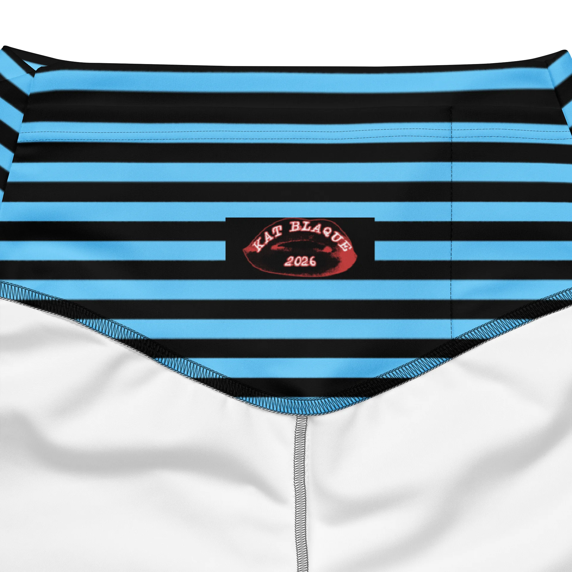 Blue and Blaque Stripped Kat Skull Flares product image (6)