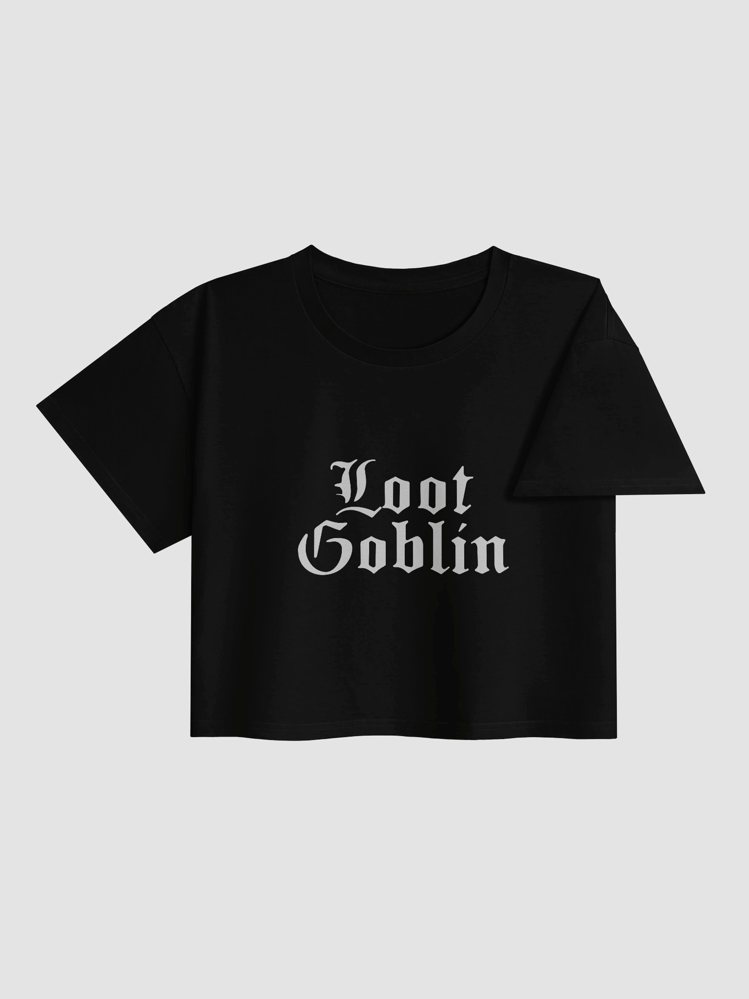Loot Goblin || Cotton Crop Tee Black product image (4)