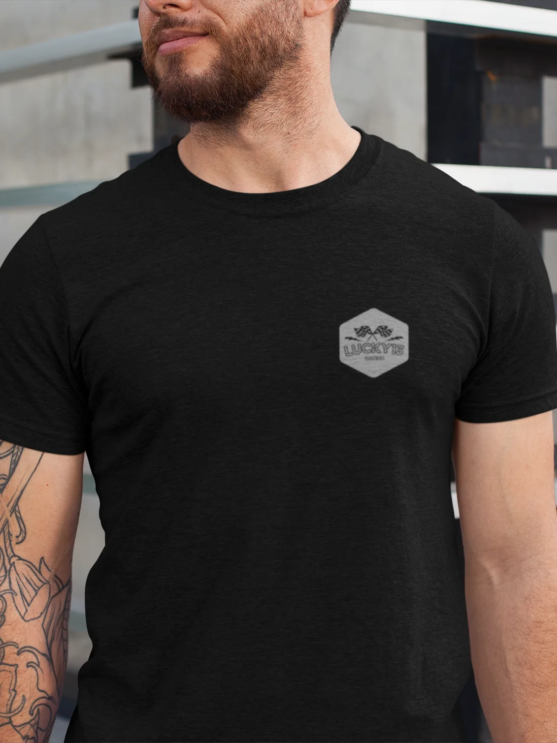 Lucky 13 Racing Hexagon Logo T-Shirt product image (5)