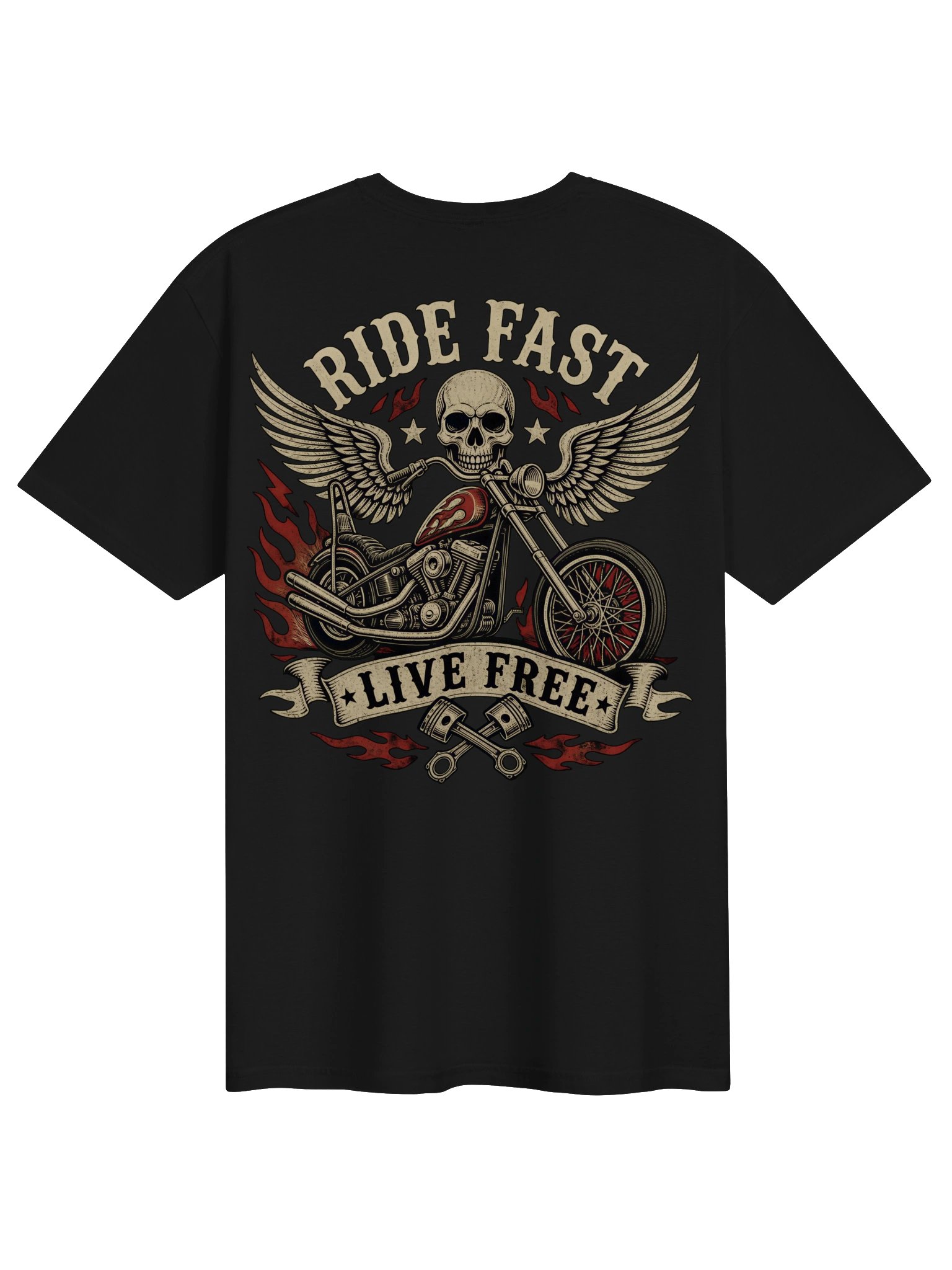 Ride Fast, Live Free Biker Skull Tee product image (2)