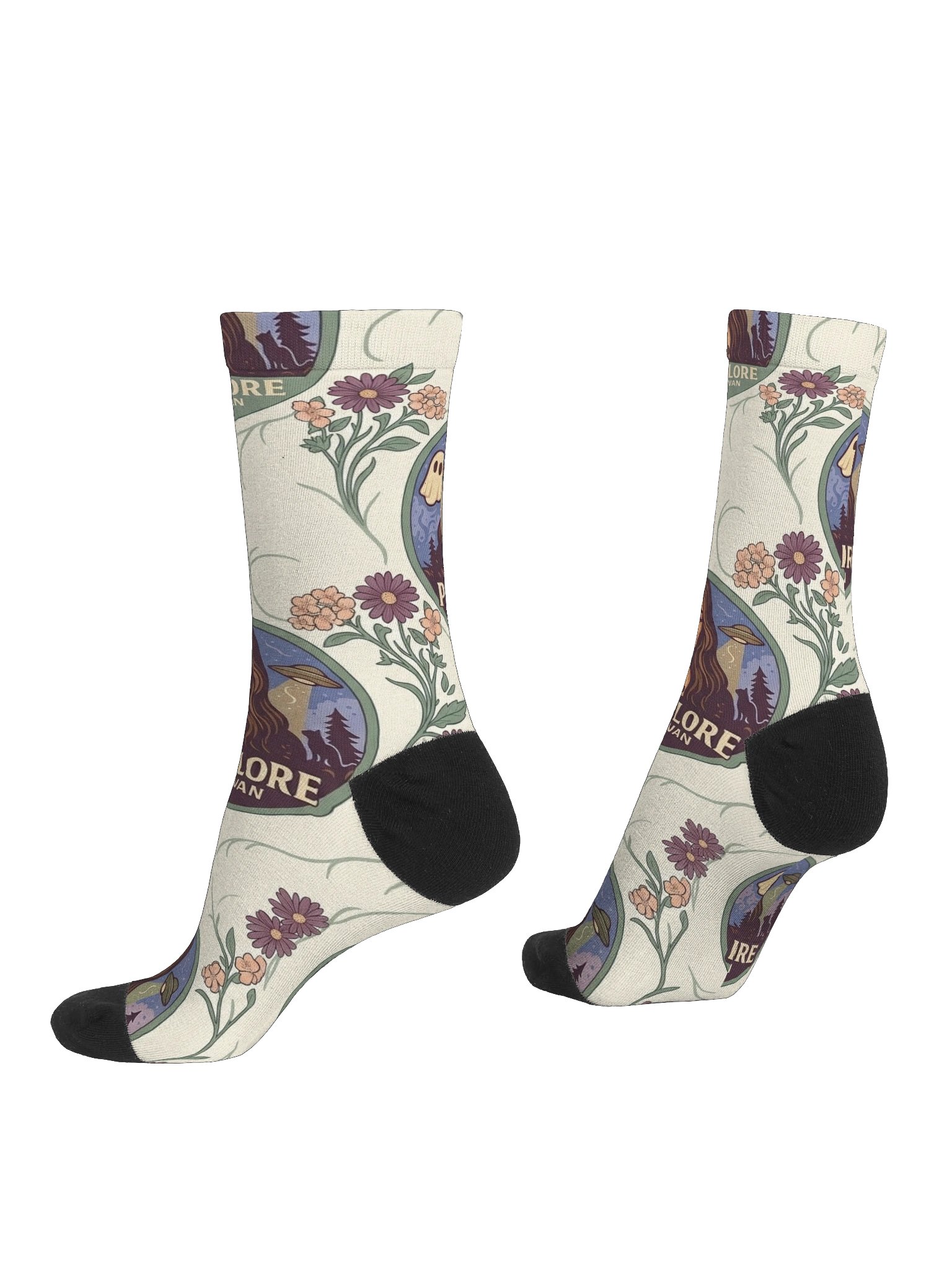 PORCH LORE DEVAN CREAM FLORAL SOCKS product image (4)