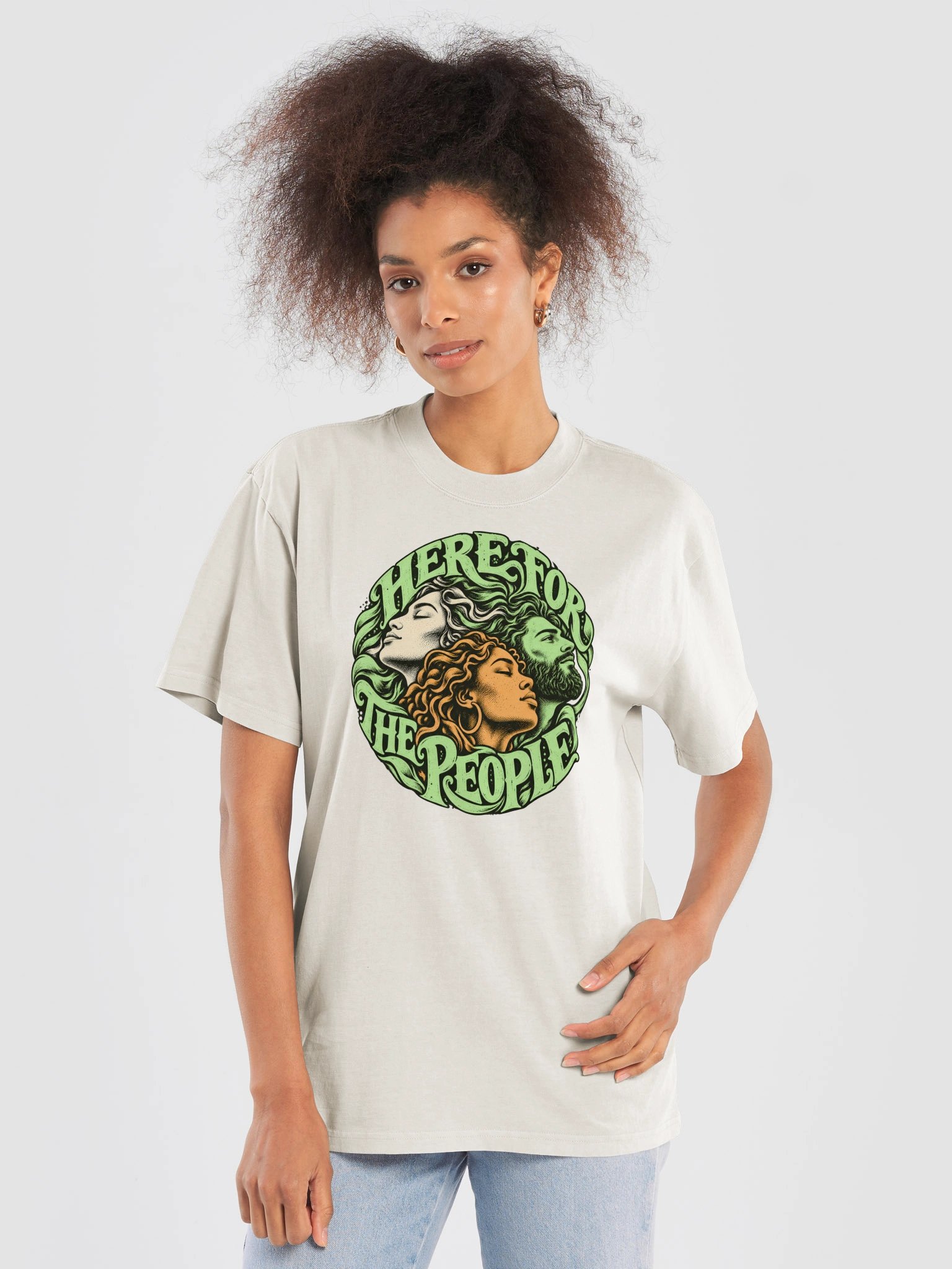 HERE FOR THE PEOPLE — Unisex Oversized Graphic T-Shirt product image (5)