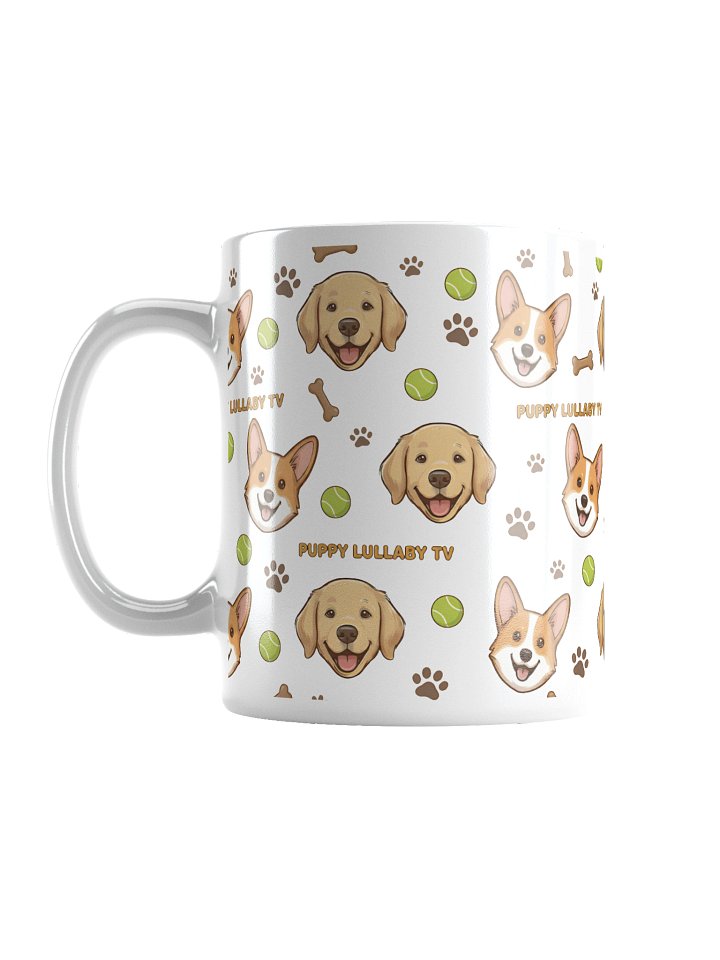 The "Puppy Pals" Allover Pattern Mug: Golden Retriever & Corgi Edition – Puppy Lullaby TV product image (2)