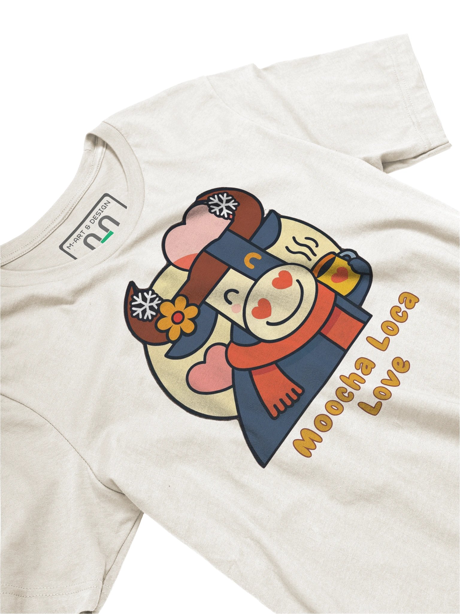 Moocha Loca Love – Cozy Bull T-Shirt with Heart Eyes & Cocoa Mug by M-Art and Design product image (27)