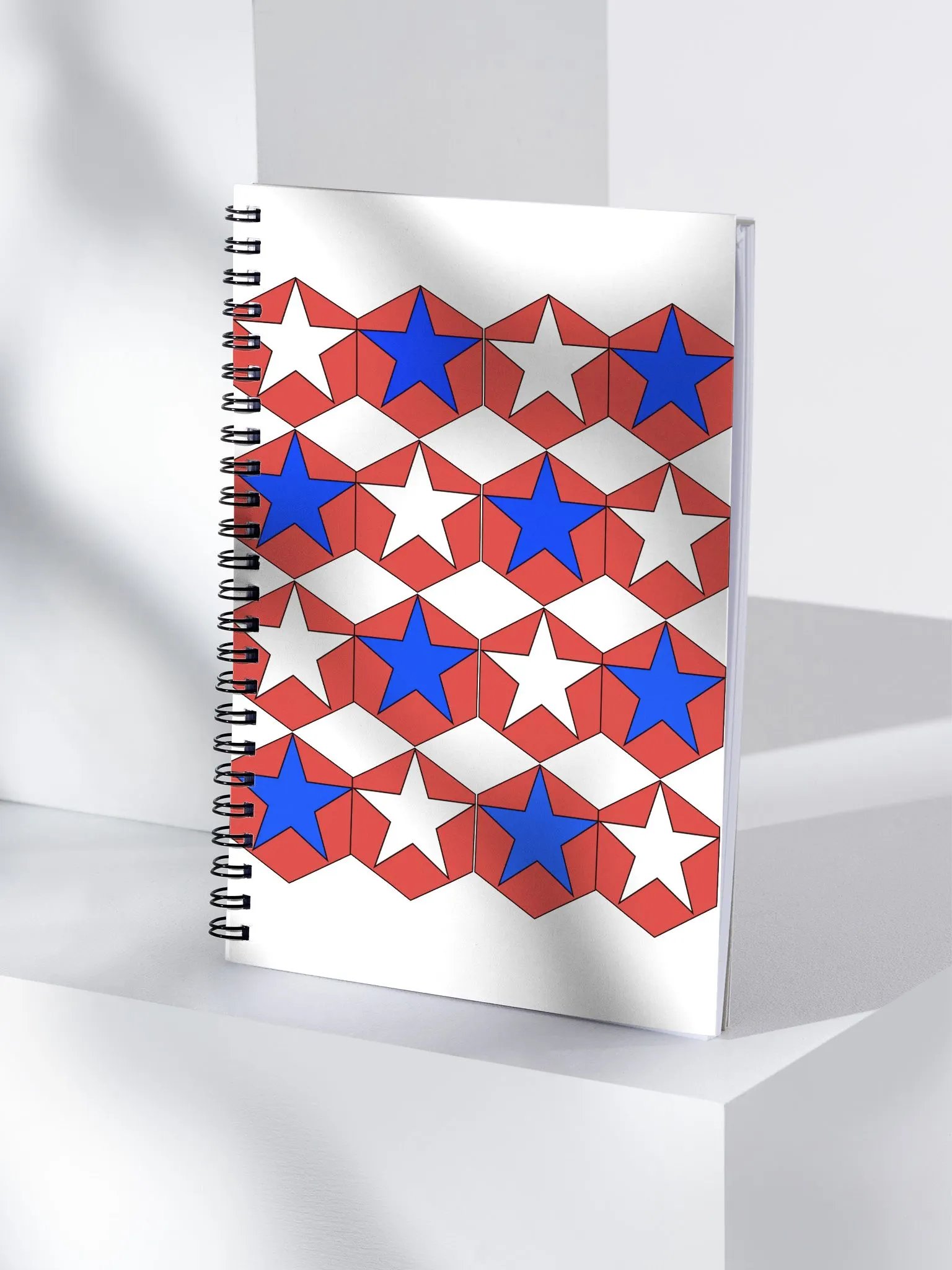 Stars Within Hexagons - Geometrical Design Spiral Notebook product image (3)