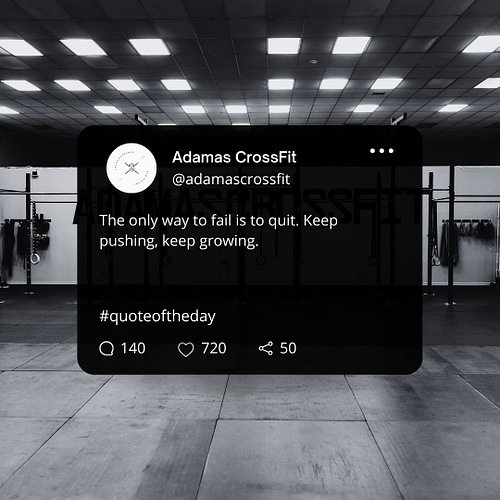 Remember: the only way to fail is to quit. Keep pushing, keep growing, and watch yourself transform at Adamas CrossFit! 💪 

#...