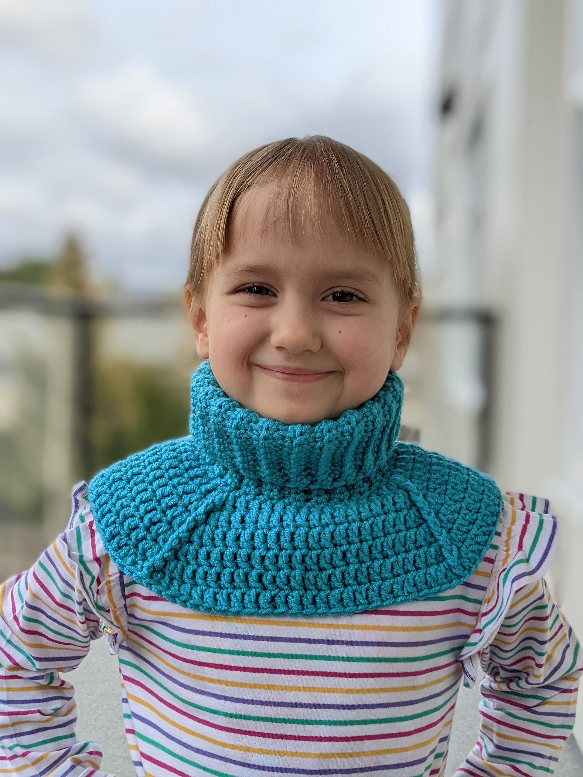 Crochet Baby Turtleneck Dickey & Hat Patterns Set product image (6)