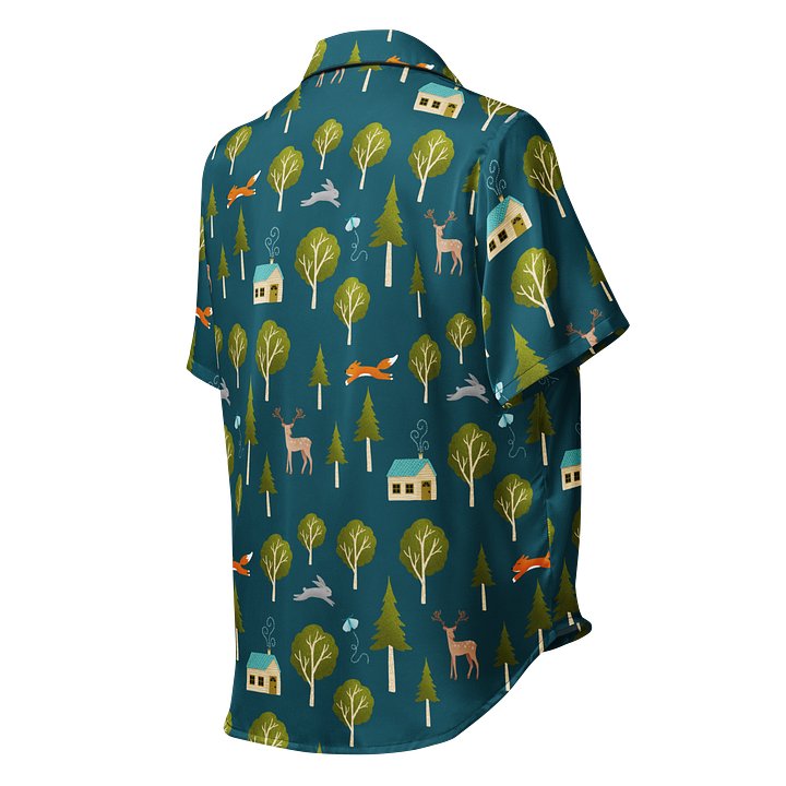 Cozy Cabin and Forest Animals Ladies Short Sleeved Pajama Top product image (2)