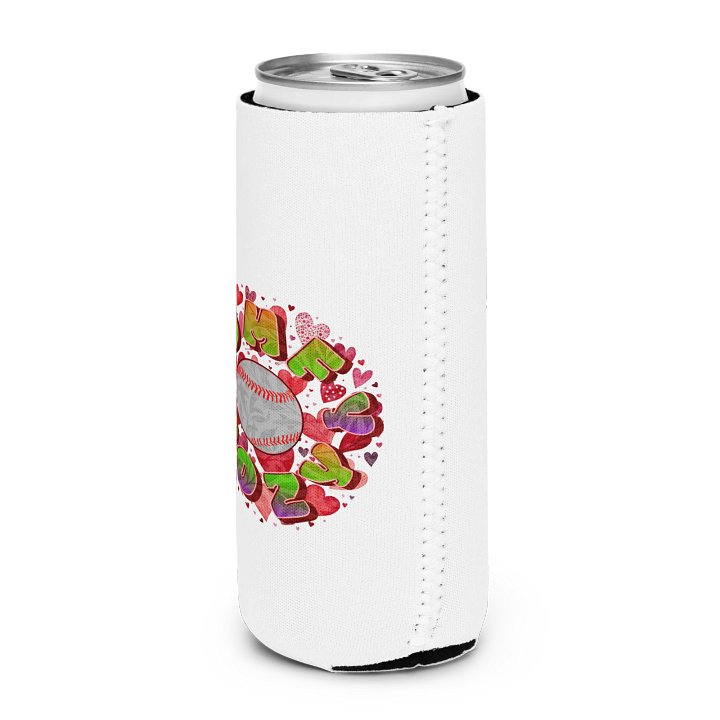 Comfy Cozy Baseball Vibrant Heart Can Cooler product image (2)