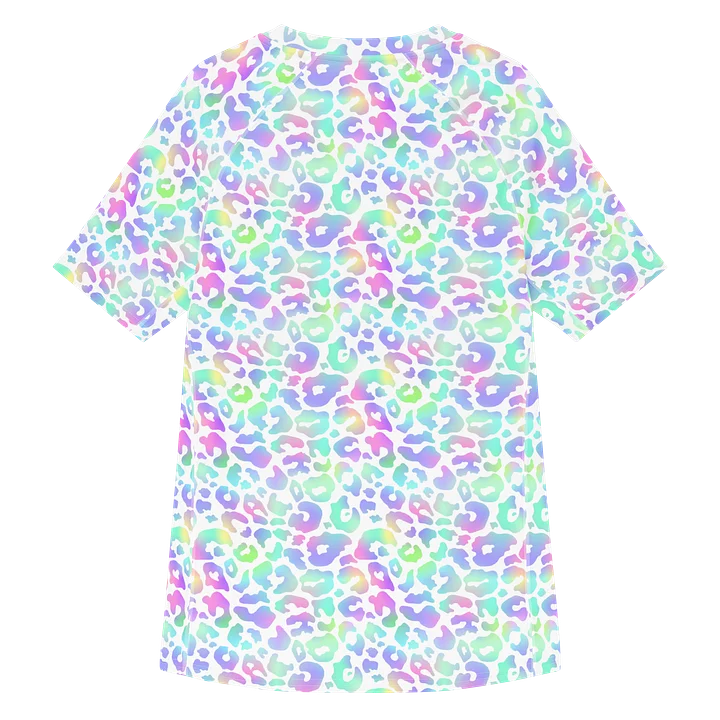 Leopard Print Pastel Rainbow Men’s Rash Guard product image (2)