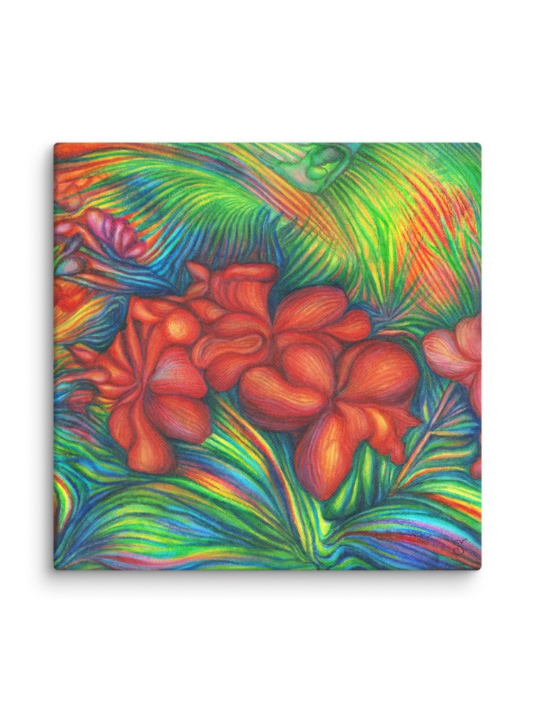 Blank Canvas: Unleash Your Artistic Vision - Tropical Red Flowers product image (2)