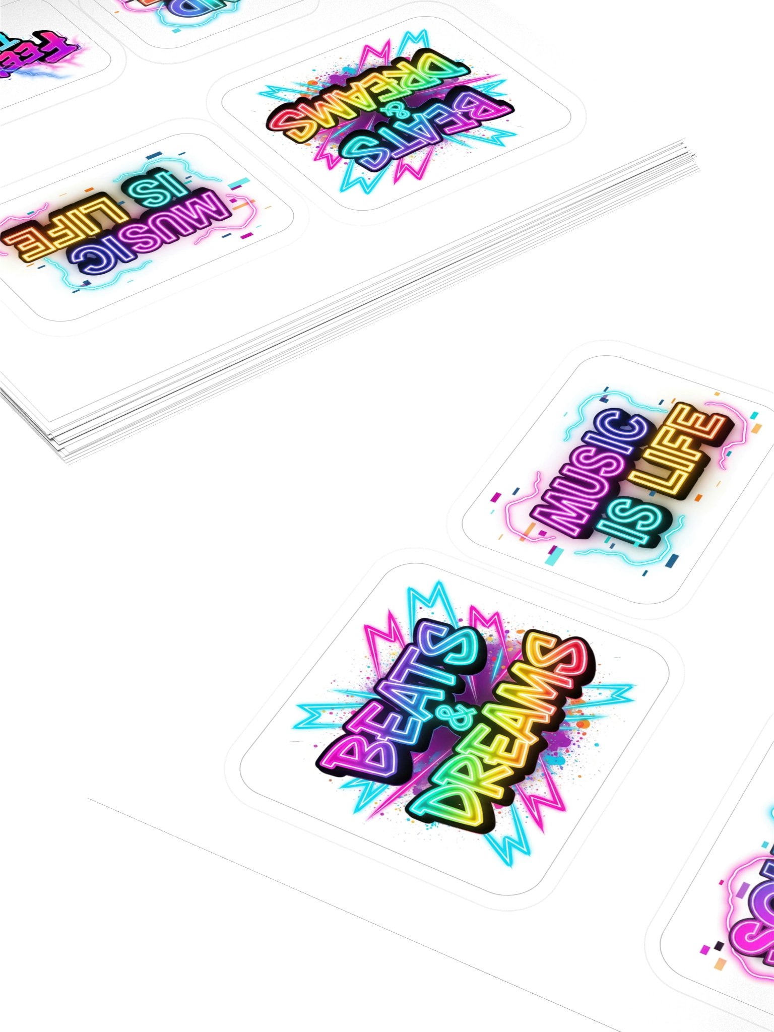 Neon Music Vibes Kiss Cut Stickers Set product image (4)