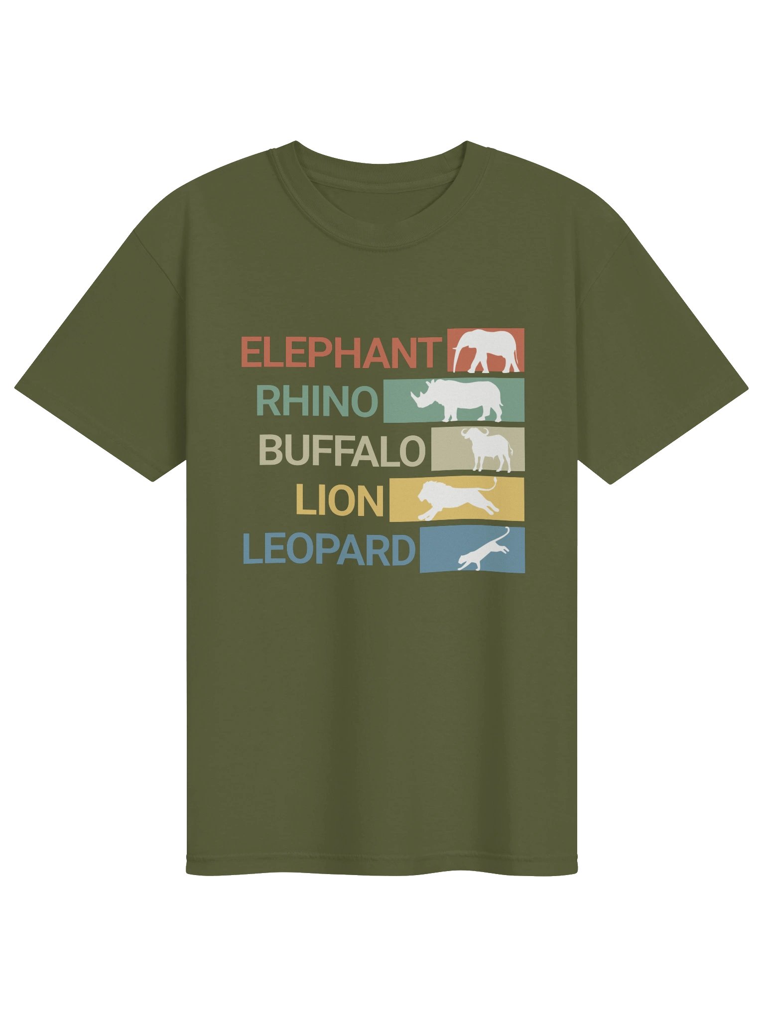 African Big Five Safari T-Shirt, Wildlife Animals Tee product image (1)