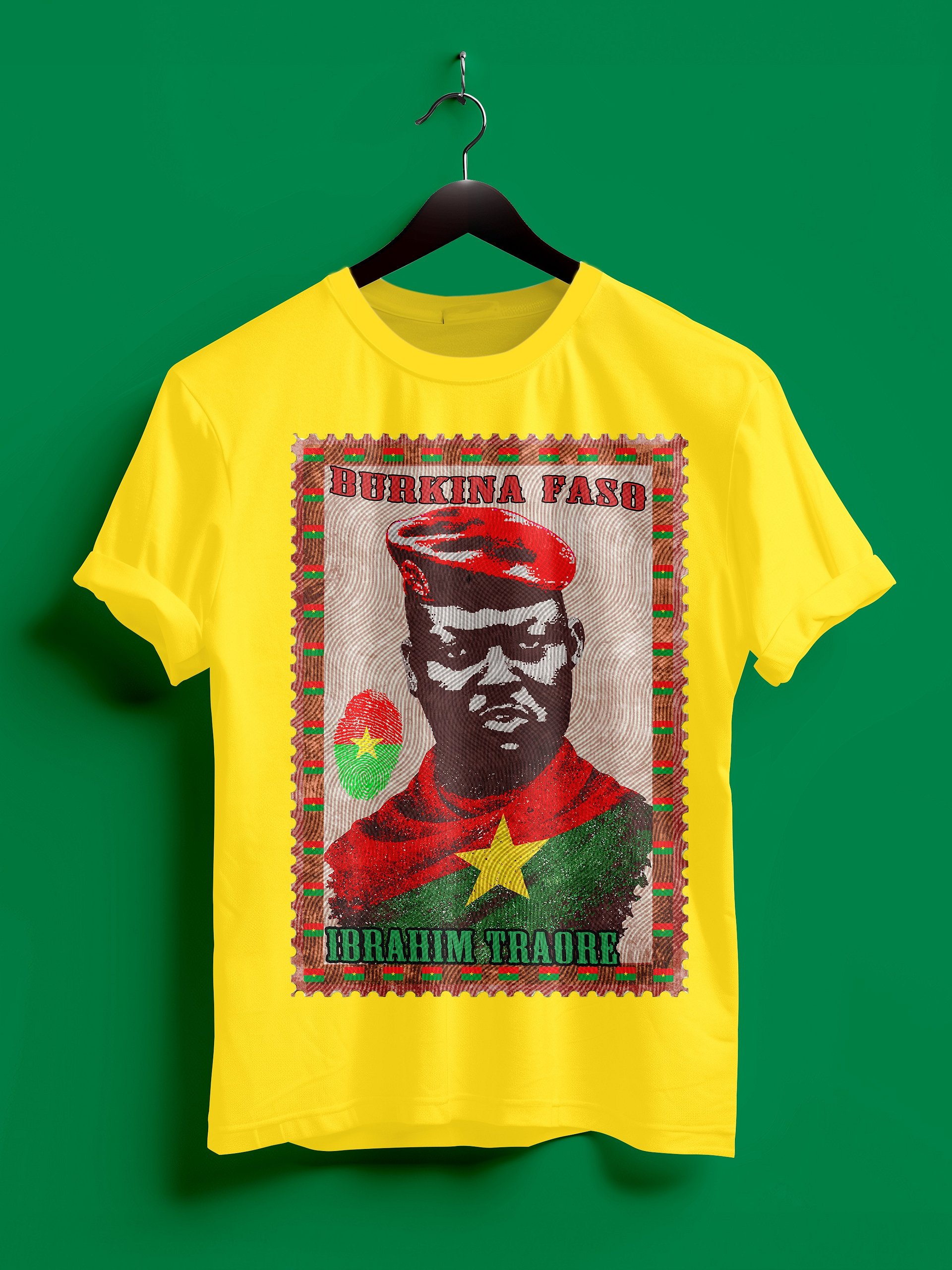 Ibrahim Traoré Vintage Postage Stamp Tee | Burkina Faso product image (1)