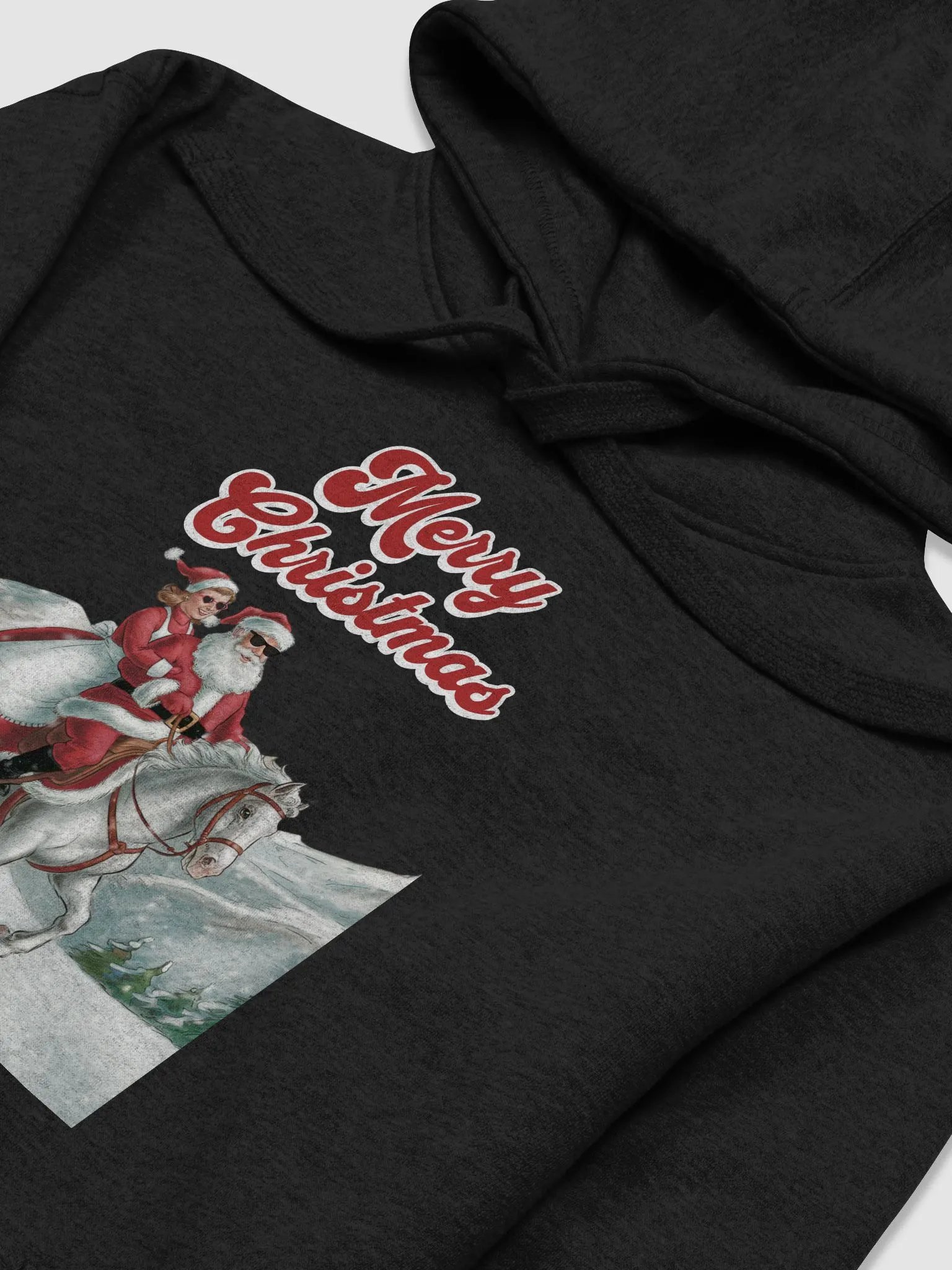 Mr. and Mrs. Santa Claus Horse Riding Hoodie product image (13)