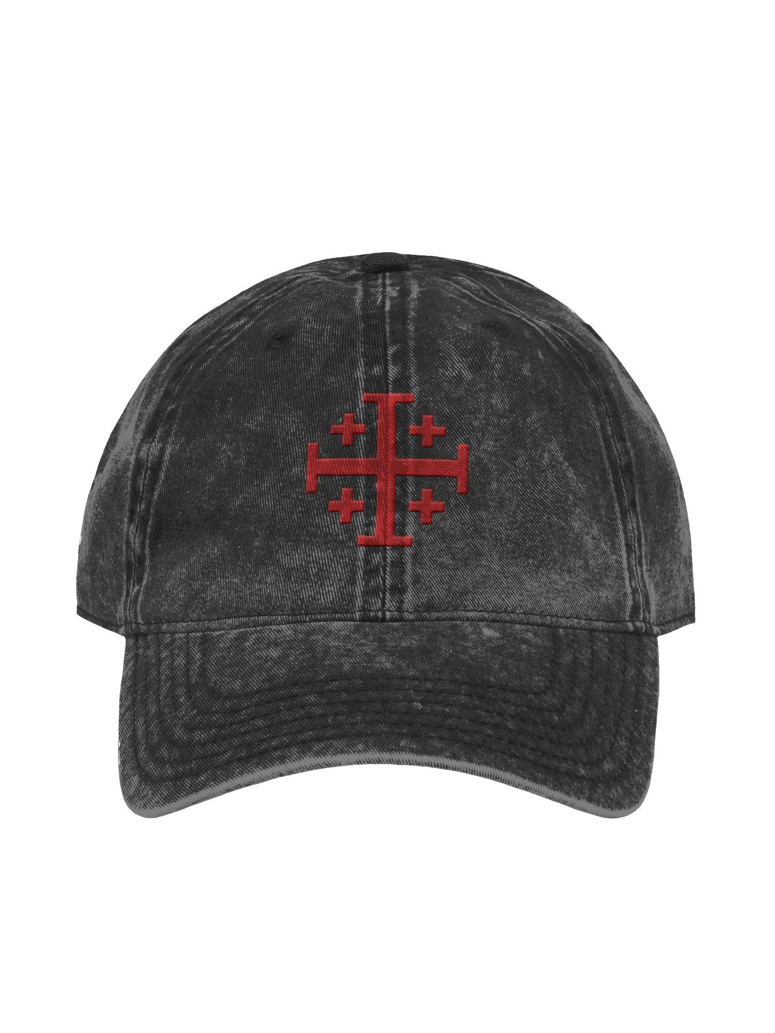Crusader Cross Vintage Hat, Jerusalem Cross Embroidered Hat, Christian Gifts for Men, Knights Templar Cap product image (6)