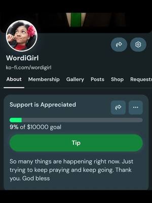 It's a new year and I'm trying to do better about self promotion and asking for help when I need it. I had so many plans but last year's events threw a wrench into things. I still believe anything is possible. #kofigoalchallenge 🙏 All support is appreciated. God bless ❤️ https://ko-fi.com/wordigirl/goal?g=9