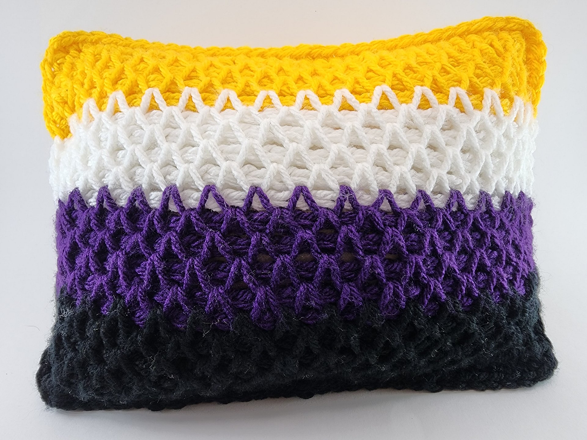 Crochet Pride Flag Pillow: Rainbow LGBTQia Decor, Handmade product image (5)
