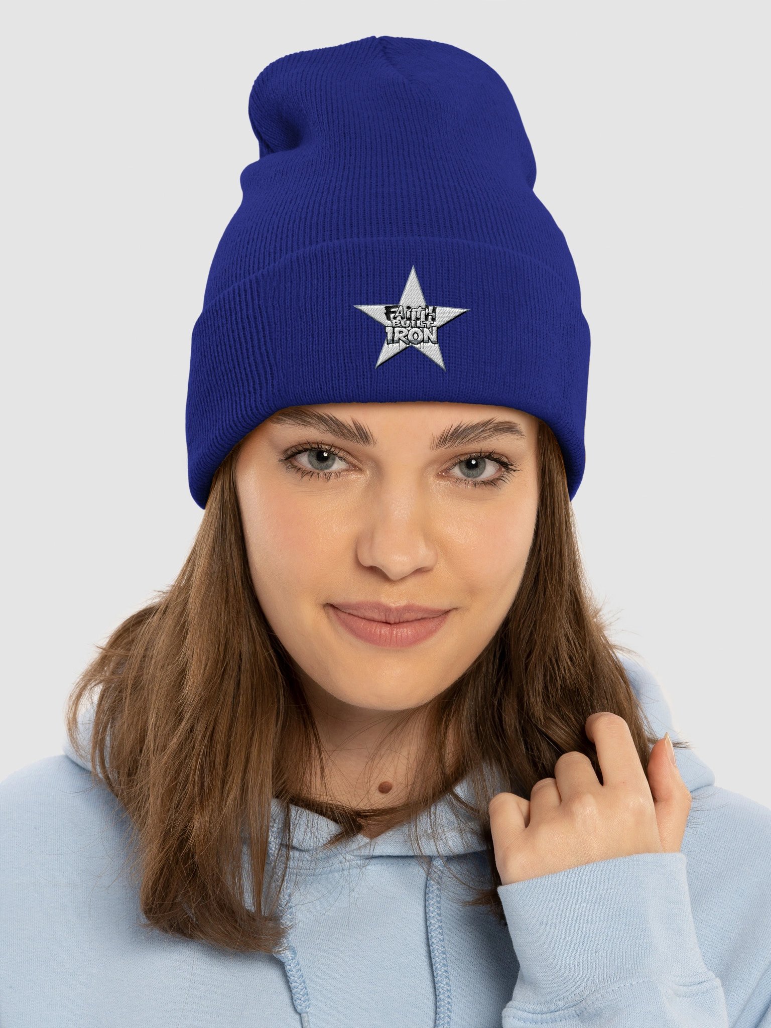 Faith Built Iron Christian Beanie product image (4)