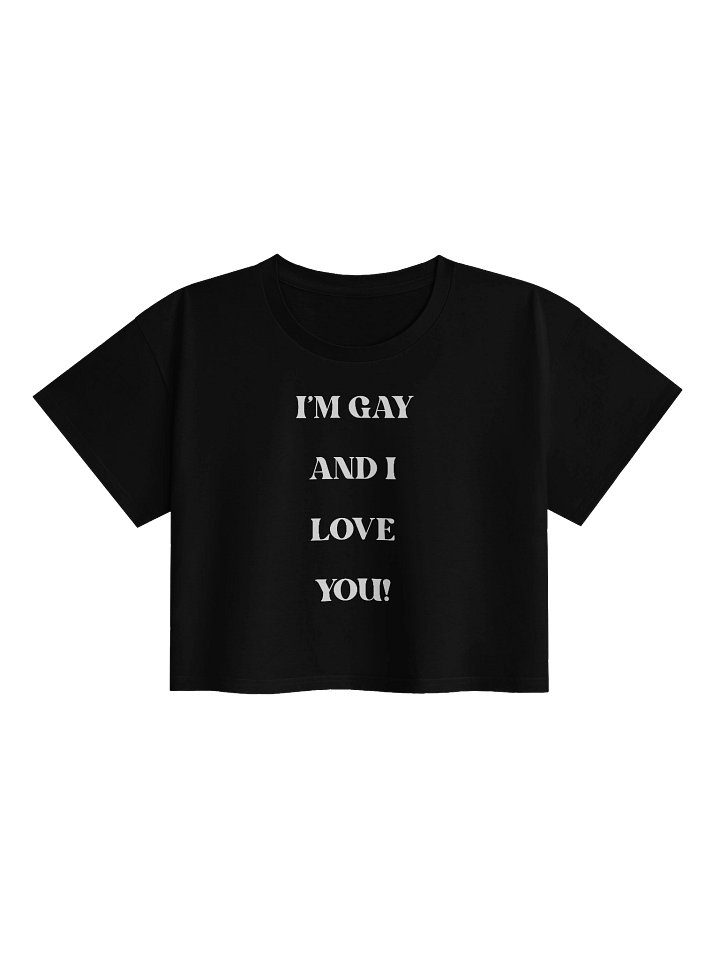 Gay and I Love You Black Retro Pride Crop Top product image (1)