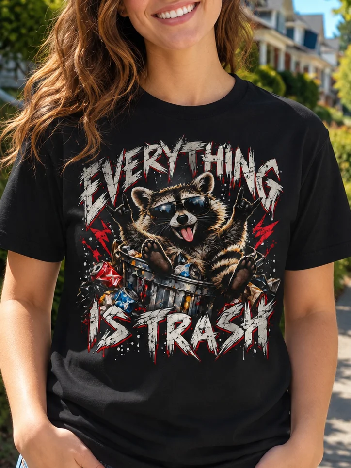 Everything I Trash Raccoon Rock Tee product image (2)
