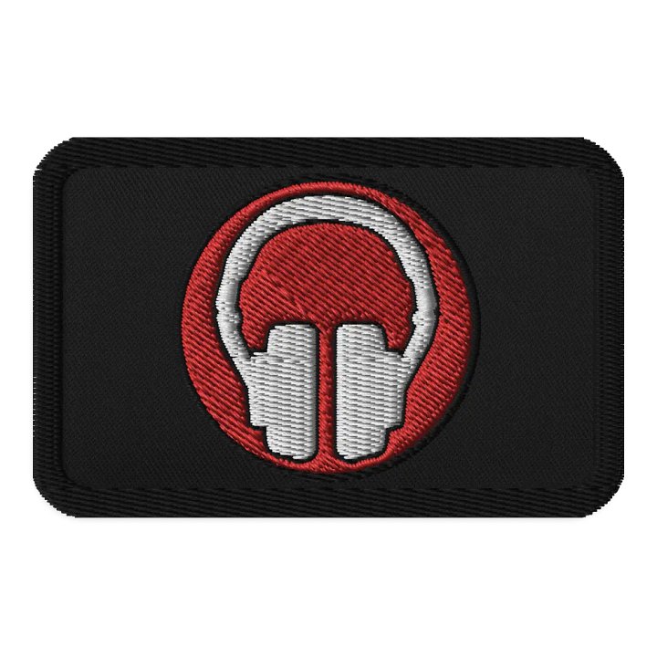 Headphones Embroidered Patch (Rectangle) product image (1)