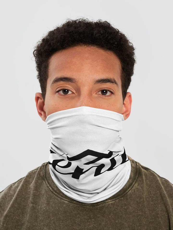 Zenith Logo White Neck Gaiter - All-Over Print Design product image (1)