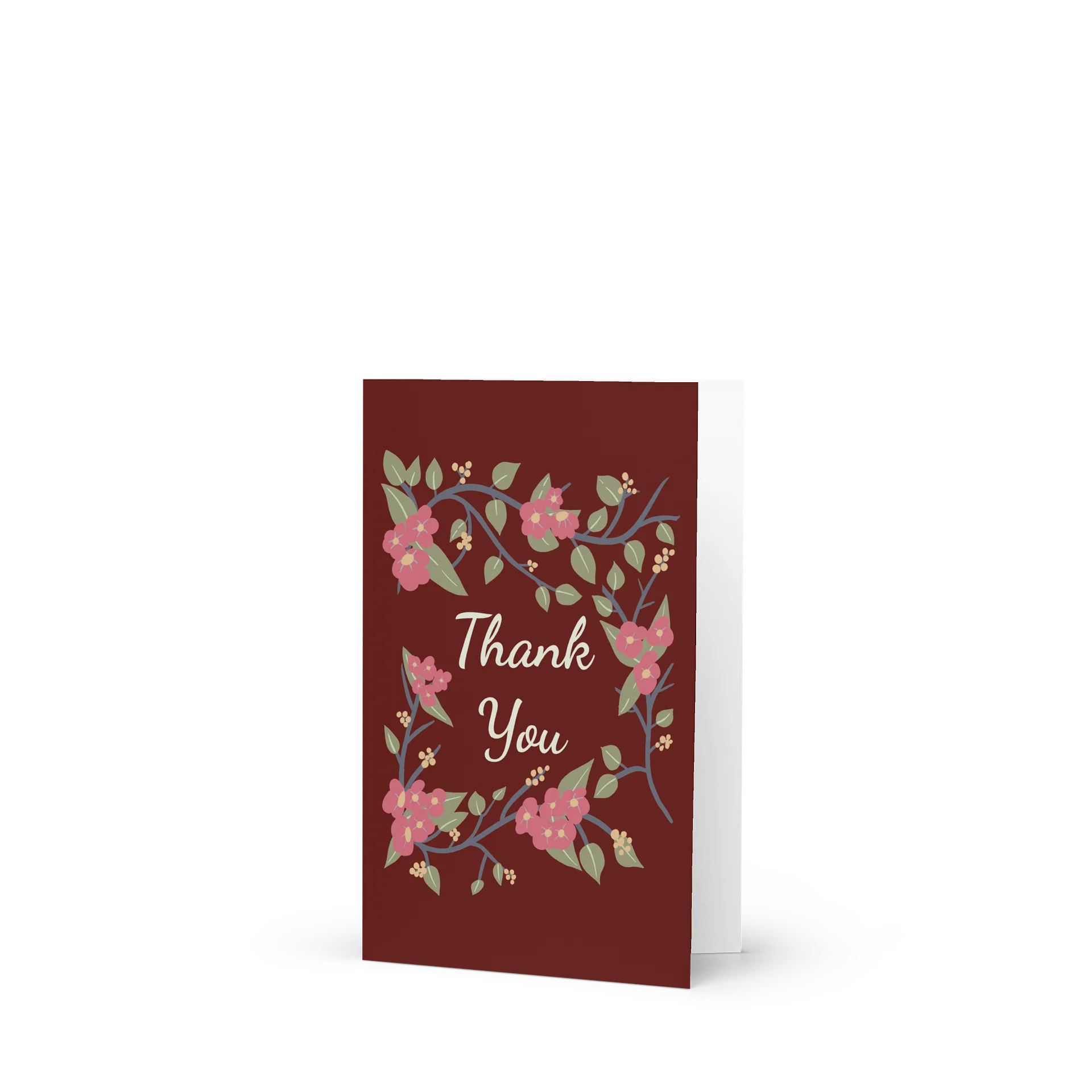 Thank You Botanical Garland | Rose & Sage on Deep Wine (S. B.) product image (1)