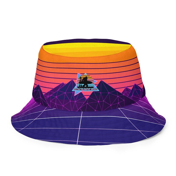 Synthwave/Bigfoot Monogram All-Over Print Reversible Bucket Hat product image (2)