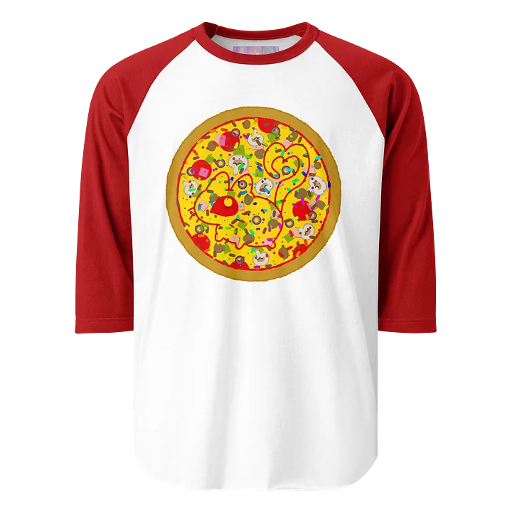 “one with everything” rainbow sprinkle deluxe pizza vanny graphic raglan tee product image (1)