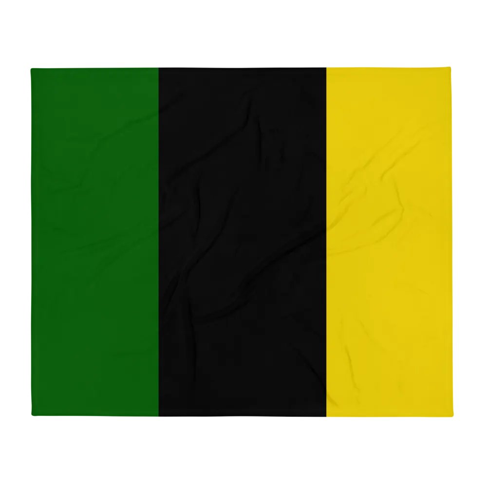 Green Black Yellow Flag Colored Throw Blanket product image (2)