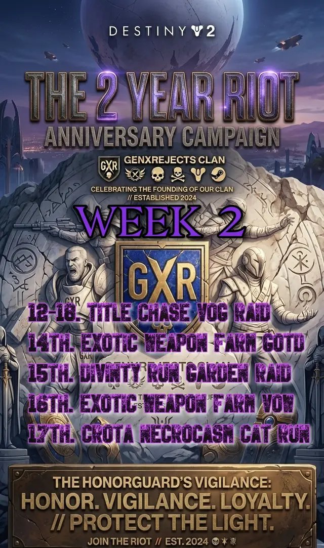week 2 of the anniversary campaign 