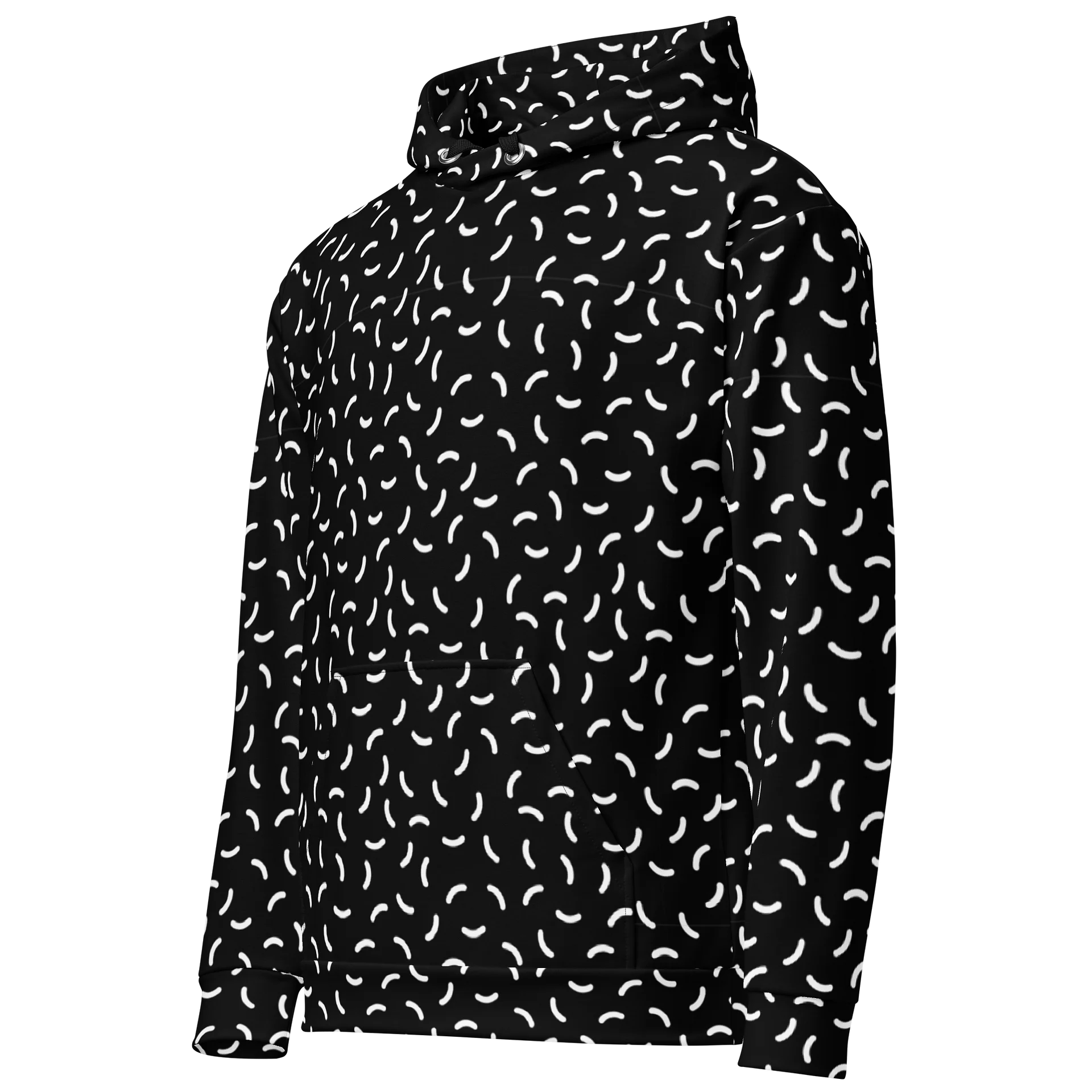 Versatile Black and White Pattern Hoodie for Everyday Wear product image (2)