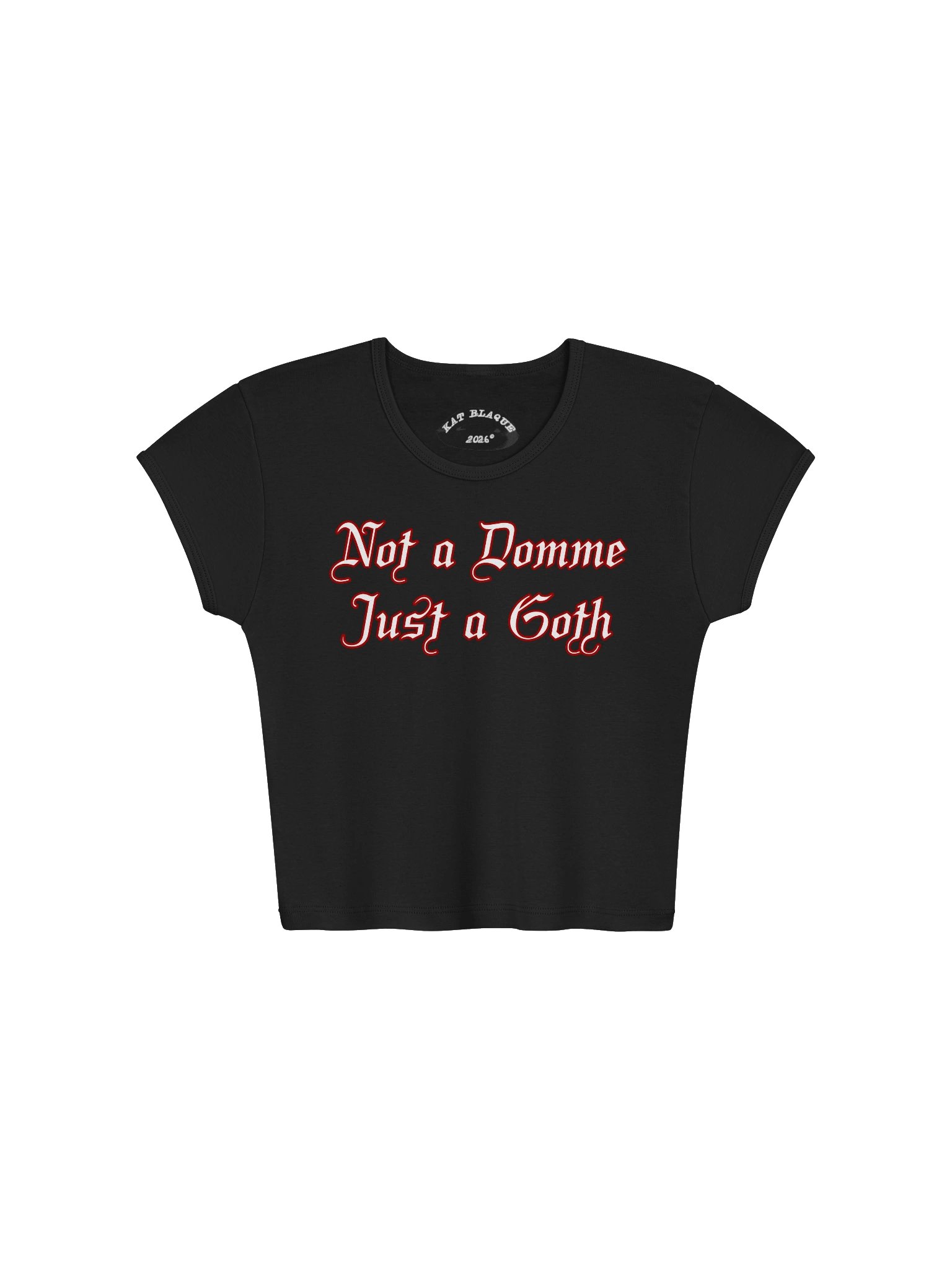 Not a Domme Red Outline Plain Crop Top product image (1)