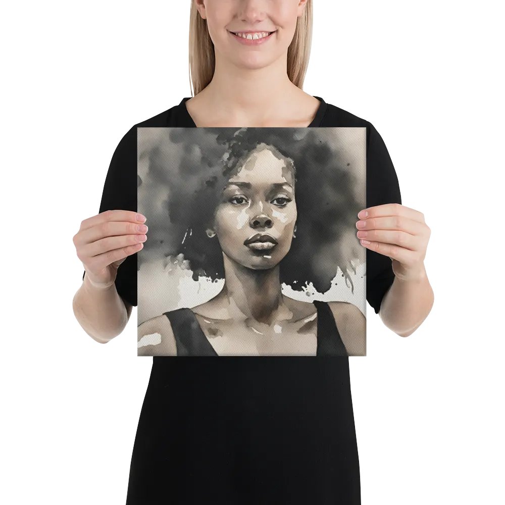 Young Black Woman Watercolour Portrait Wall Art product image (3)