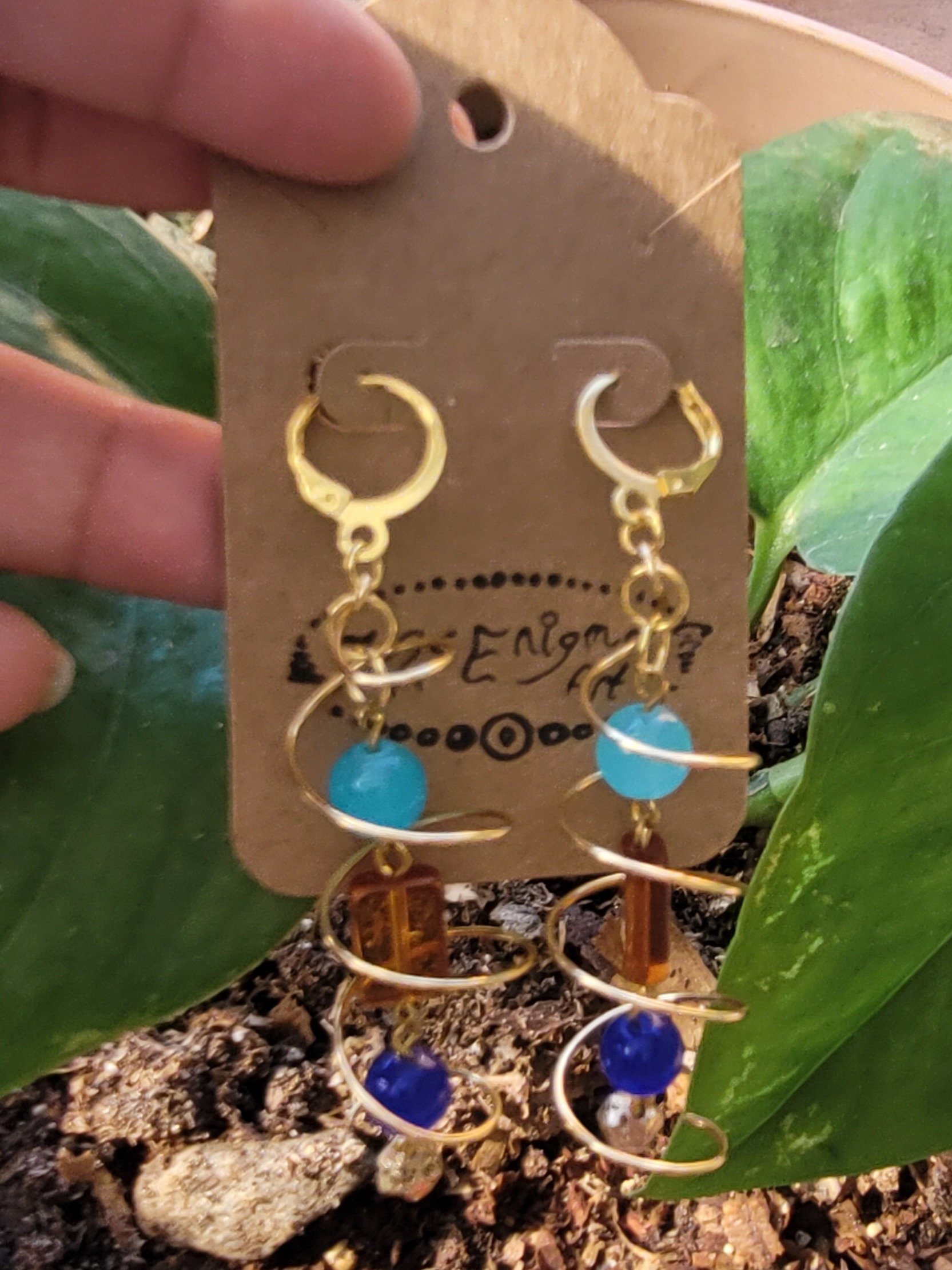 Royal blue swirl earrings product image (1)