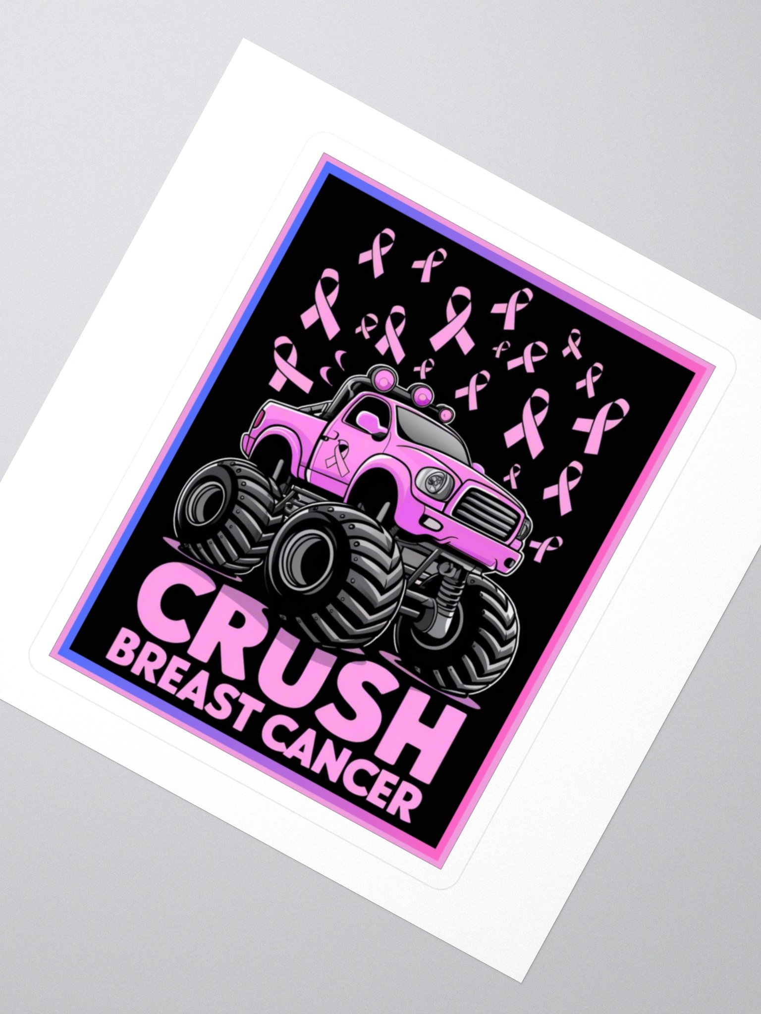 "CRUSH BREAST CANCER" vinyl sticker product image (1)