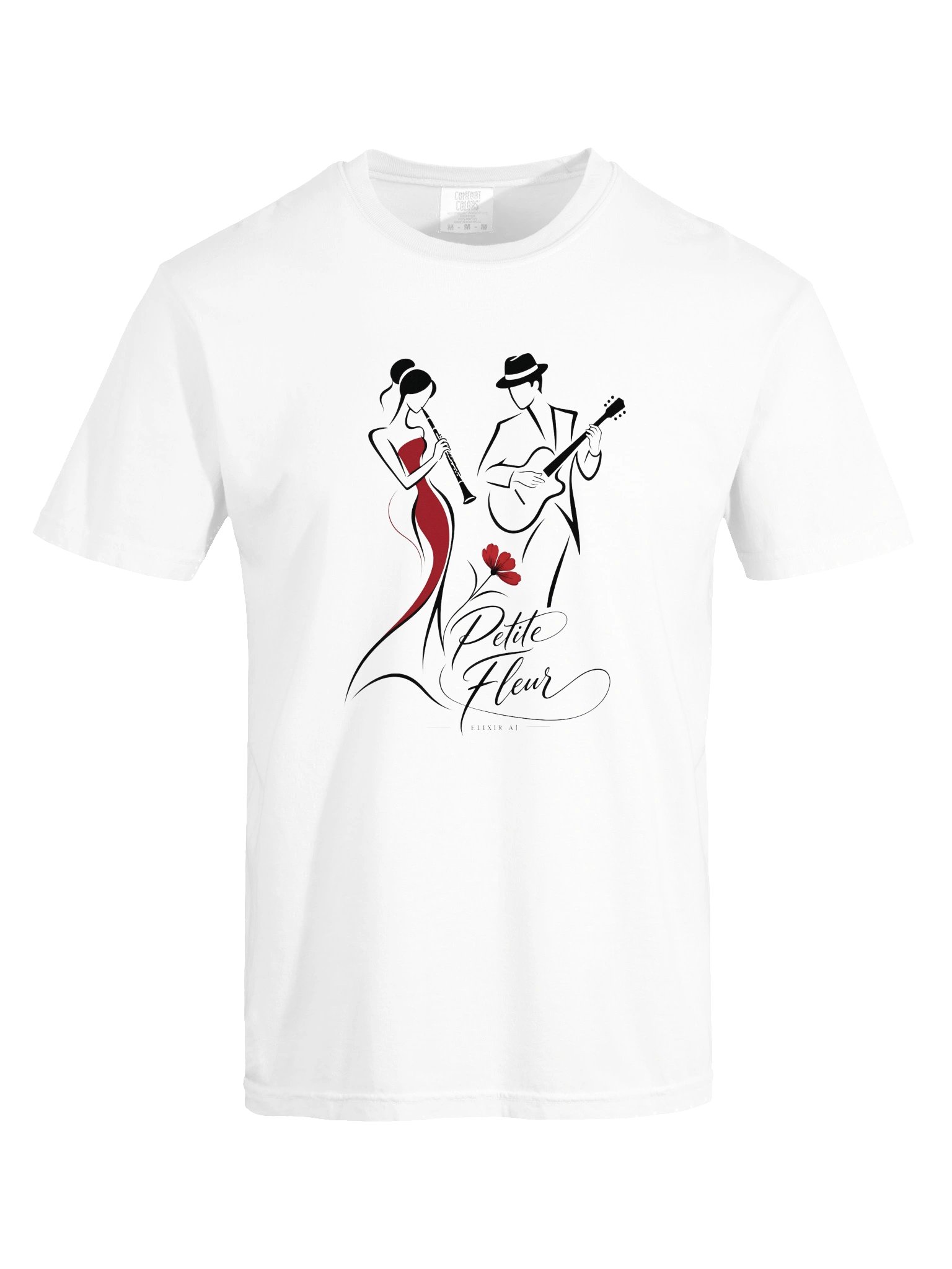 Petite Fleur – Elegant Jazz Line Art T-Shirt | Elixir AJ product image (5)