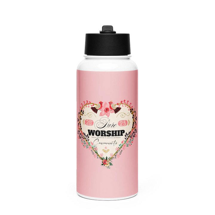 2025 "Pure Worship" Sacramento Special Convention Floral Heart Water Bottle product image (1)