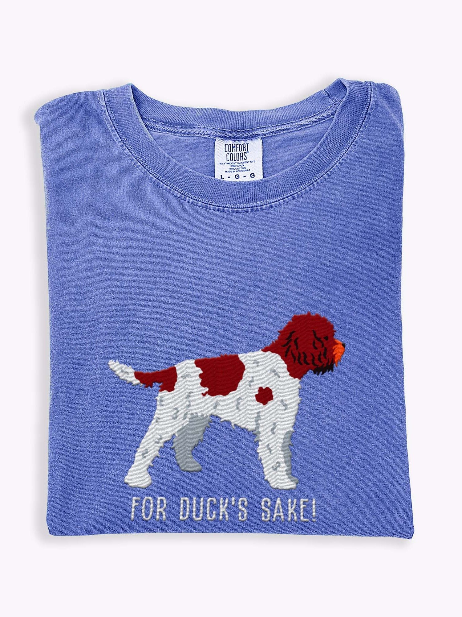 For Duck's Sake! T-Shirt(Embroidered) of a Lagotto Romagnolo(Liver & White) product image (1)