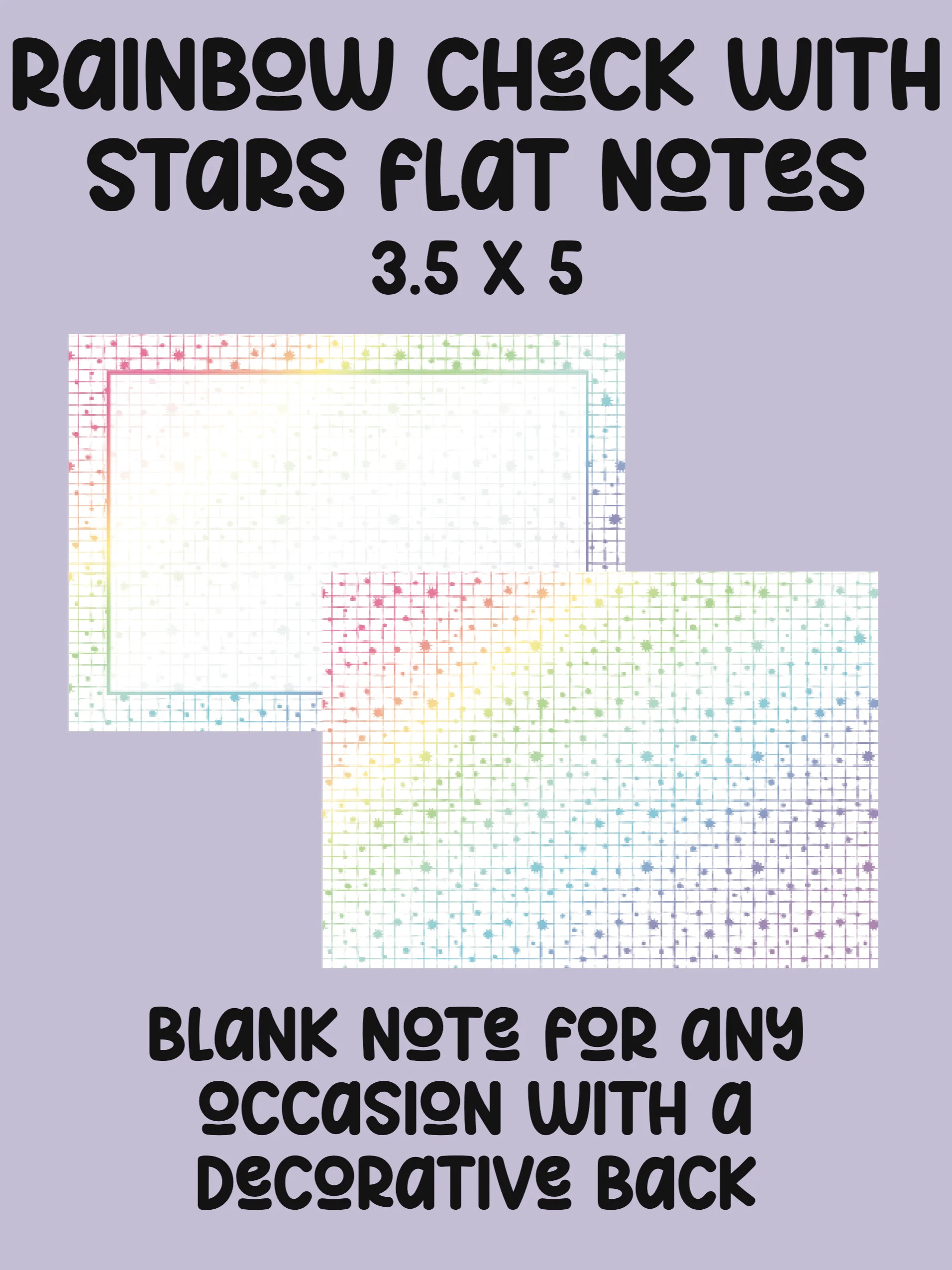 rainbow check with stars flat notes product image (1)