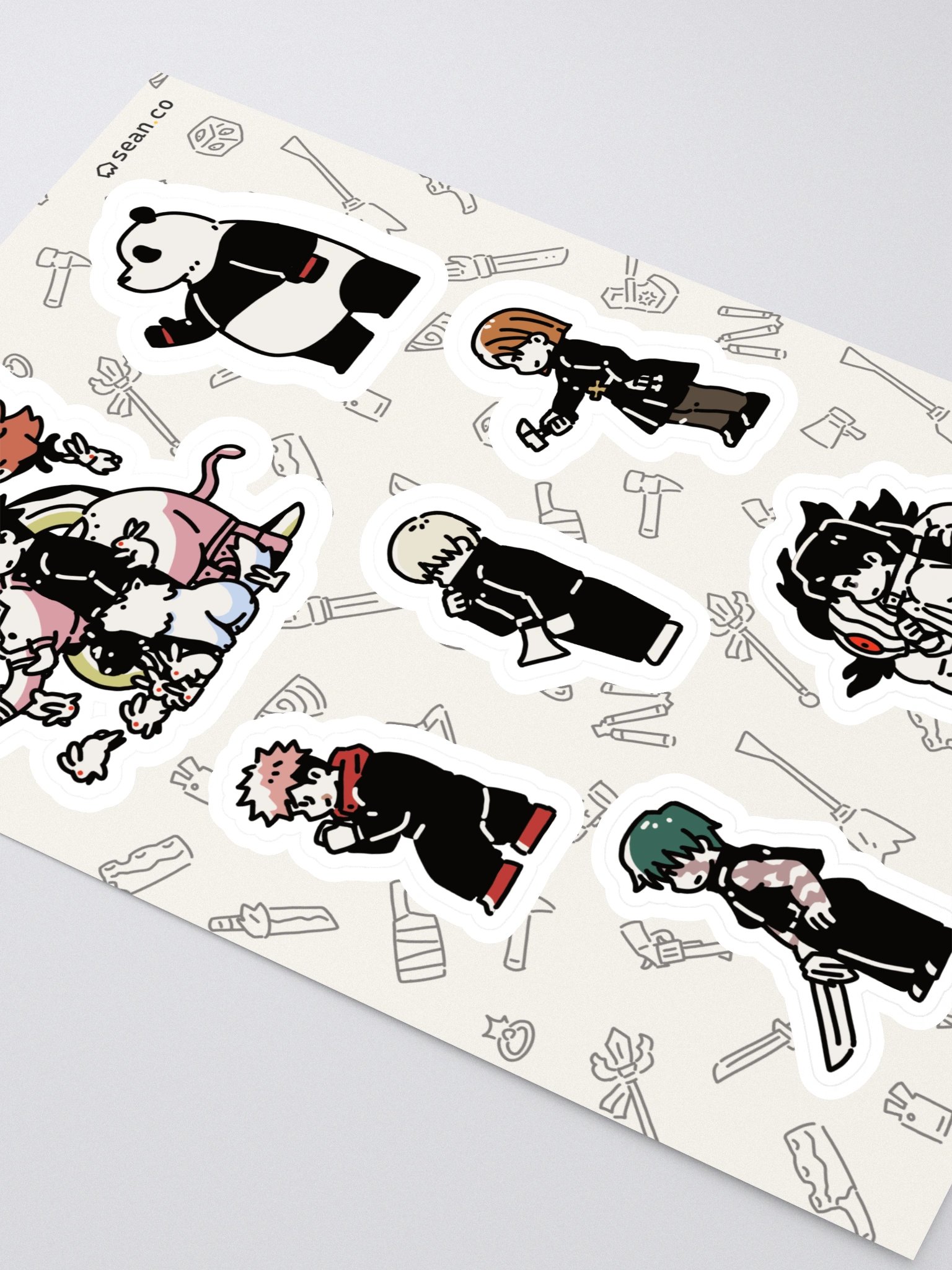 Tokyo Jujutsu High Students Sticker Sheet | Yuji Megumi Nobara Yuta Maki Toge Panda product image (2)