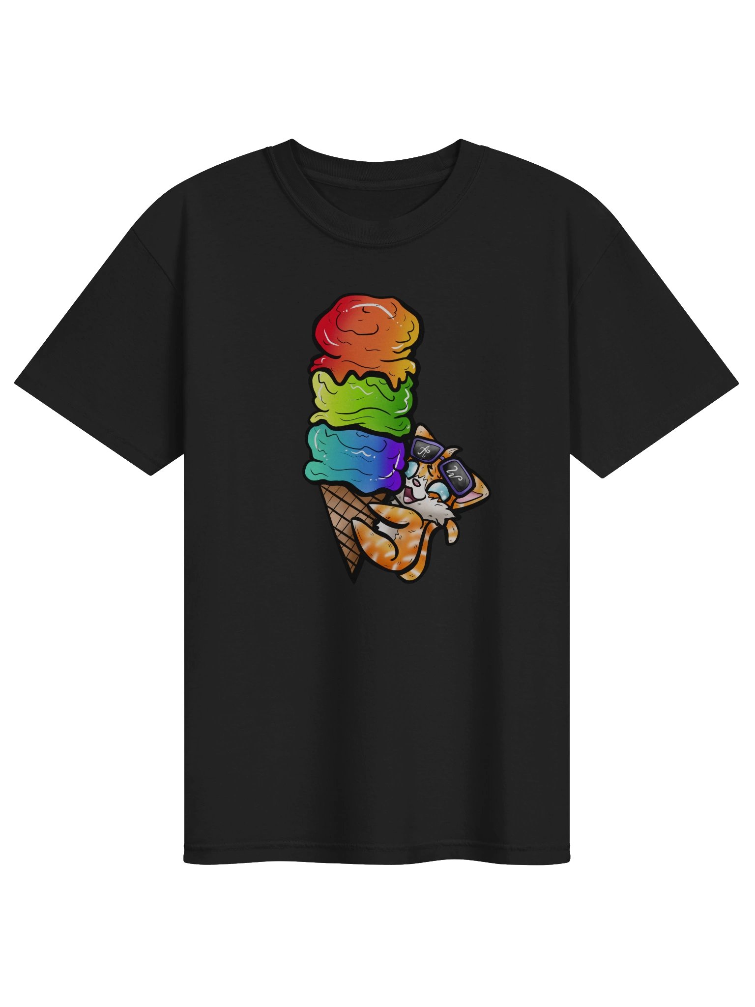 Arcade Warrior Rainbow Ice Cream Cat Unisex T-Shirt product image (1)