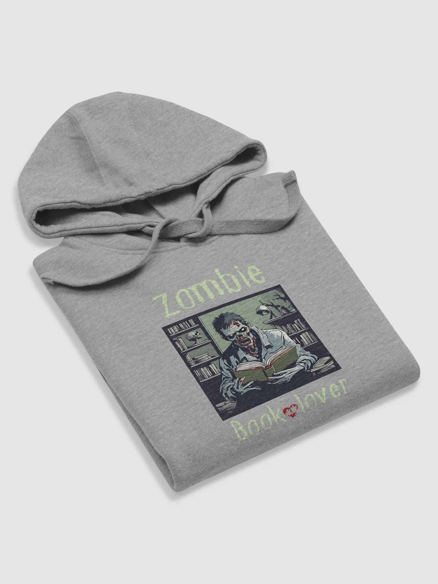 Zombie Book Lover Man - Carbon Grey Unisex Hoodie product image (5)