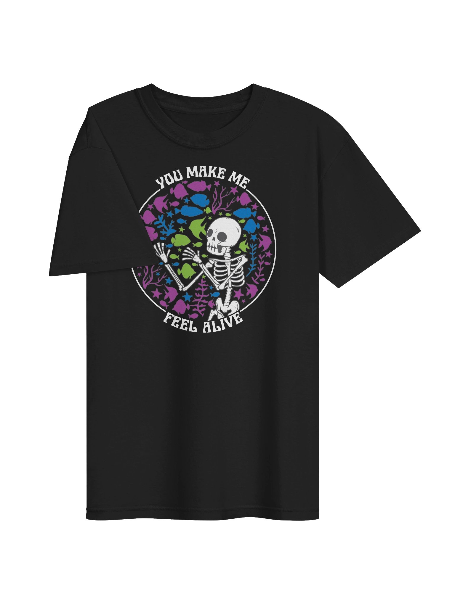 You Make Me Feel Alive Reef Tank Shirt – Funny Skeleton Aquarium Lover Tee product image (7)
