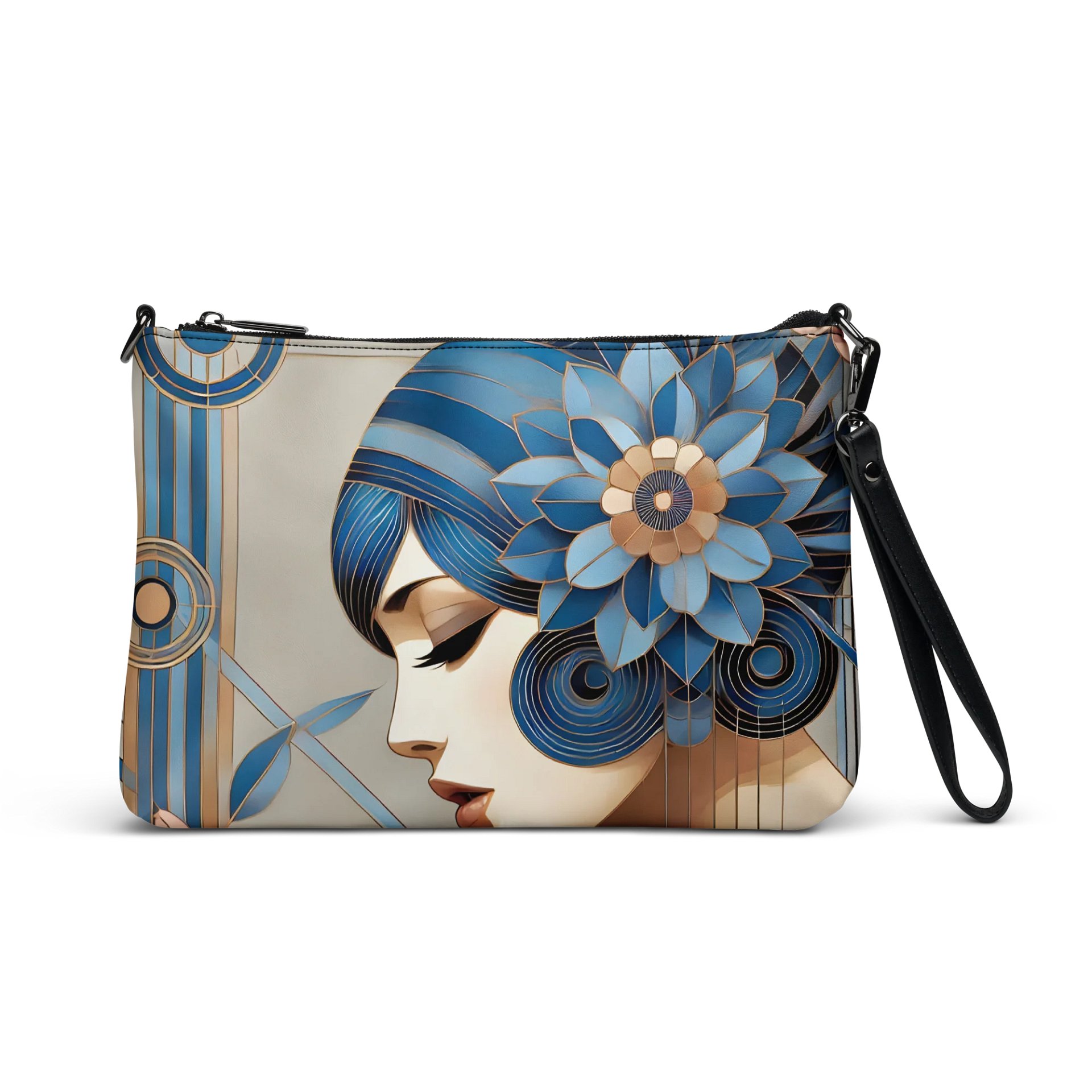 Art Deco Blue Floral Crossbody Bag product image (4)