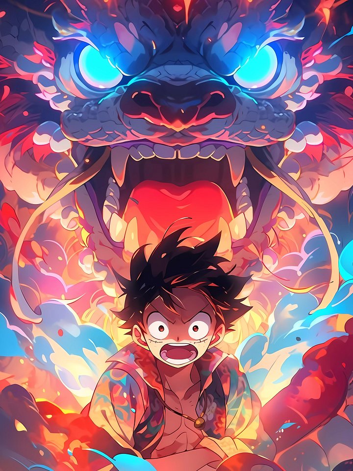 Luffy’s Dragon Fury Metal Print product image (1)