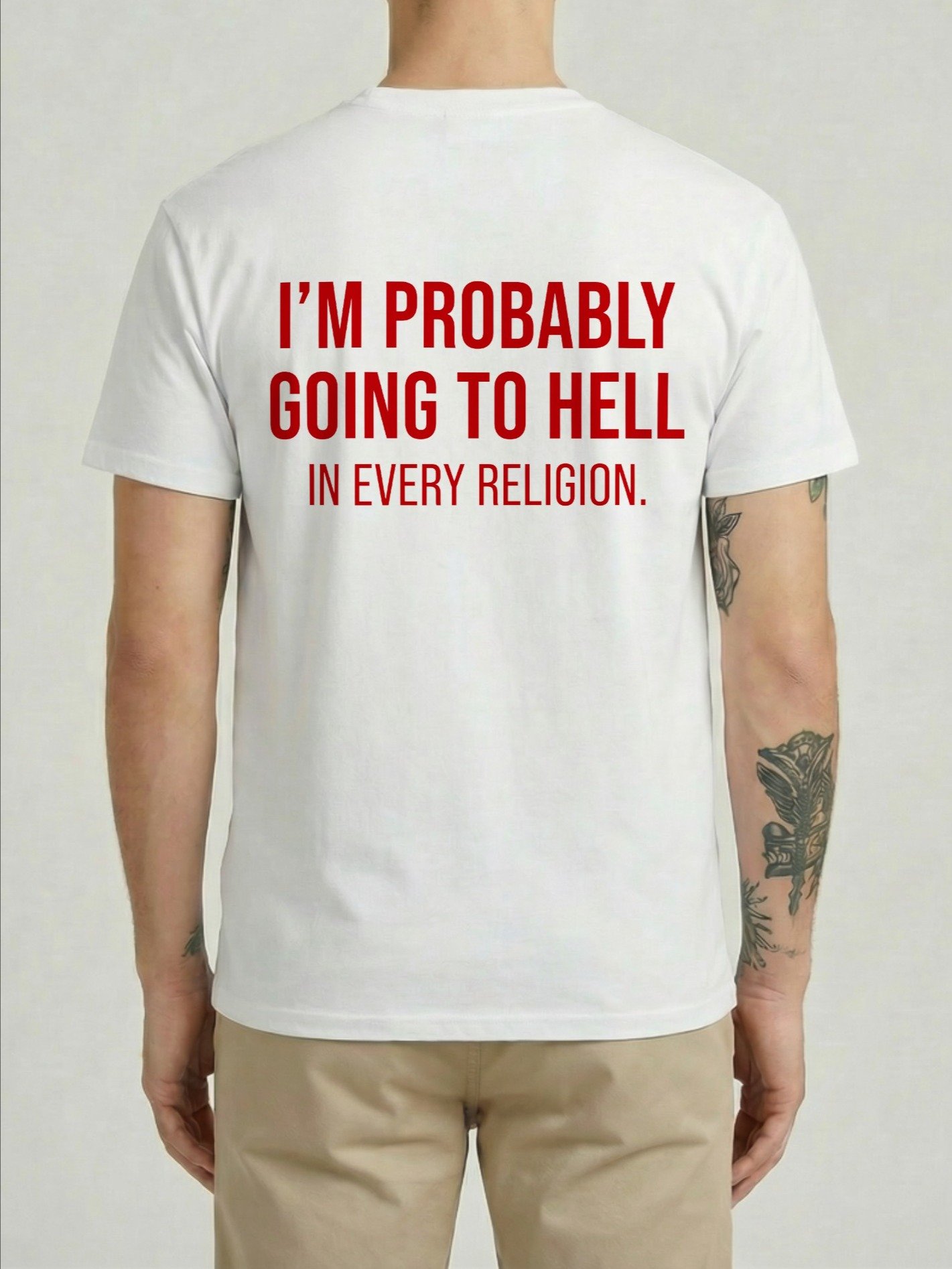 I’m Probably Going to Hell in Every Religion Funny Dark Humor T-Shirt product image (1)