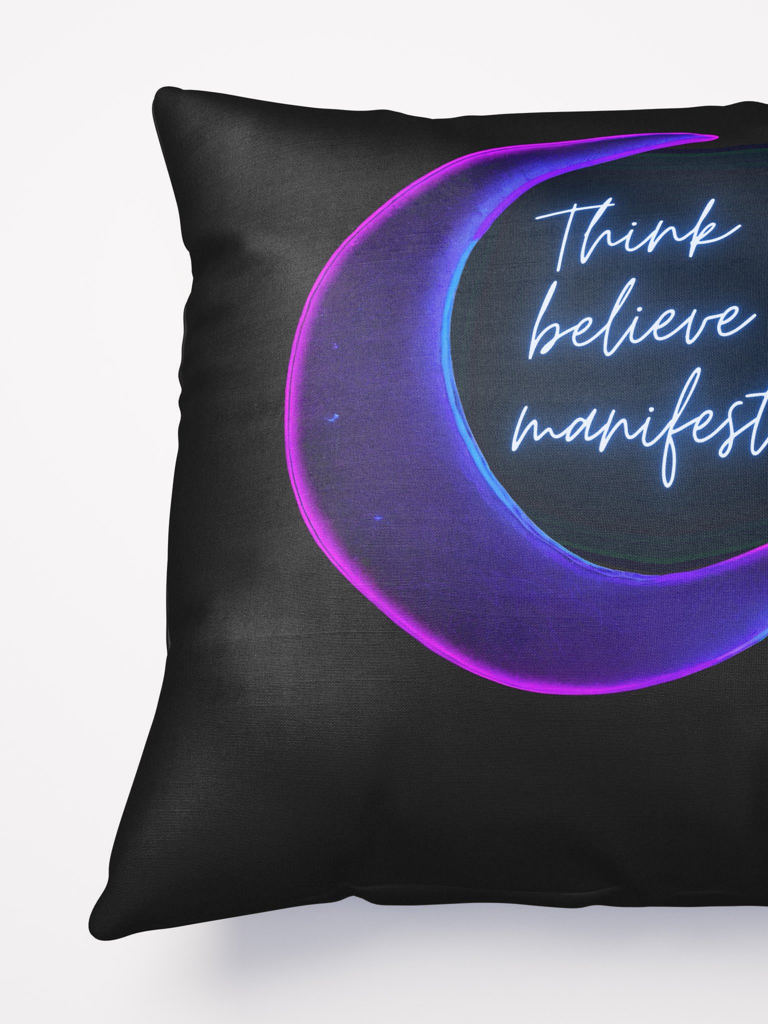 Neon Manifestation Crescent Pillow product image (6)