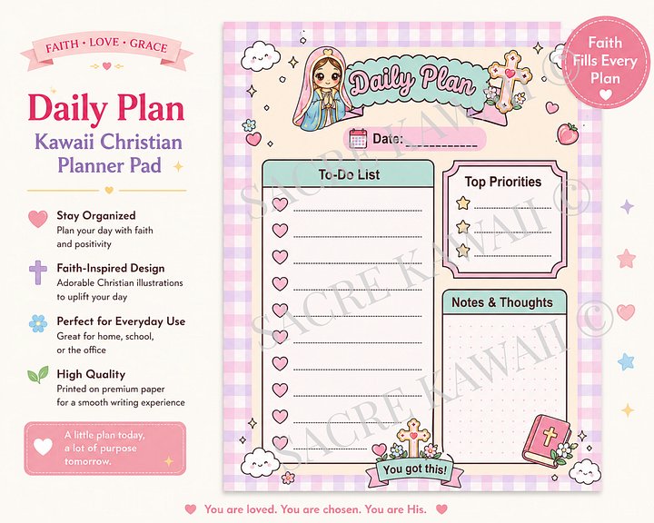 Kawaii Daily Planner Printable | Coquette To-Do list product image (2)